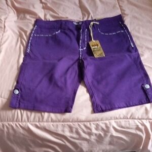Purple Casual Shorts